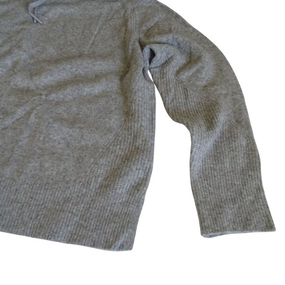 Time And Tru Gray Knit Pullover Hooded Sweater Womens Size L 12 14 Long Sleeve - Picture 2 of 11
